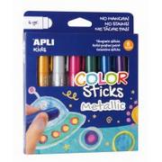 Zabawki kreatywne - Apli Kids Farby w kredce metaliczne 6 kolorów - miniaturka - grafika 1