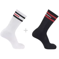 Skarpetki sportowe męskie - SALOMON 365 Crew 2-Pack white/deep black EU 42-44 - miniaturka - grafika 1