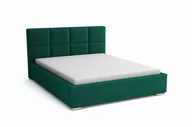 Łóżka - Łóżko tapicerowane 120x200 z materacem do sypialni - Alaska Ciemno Zielone - miniaturka - grafika 1