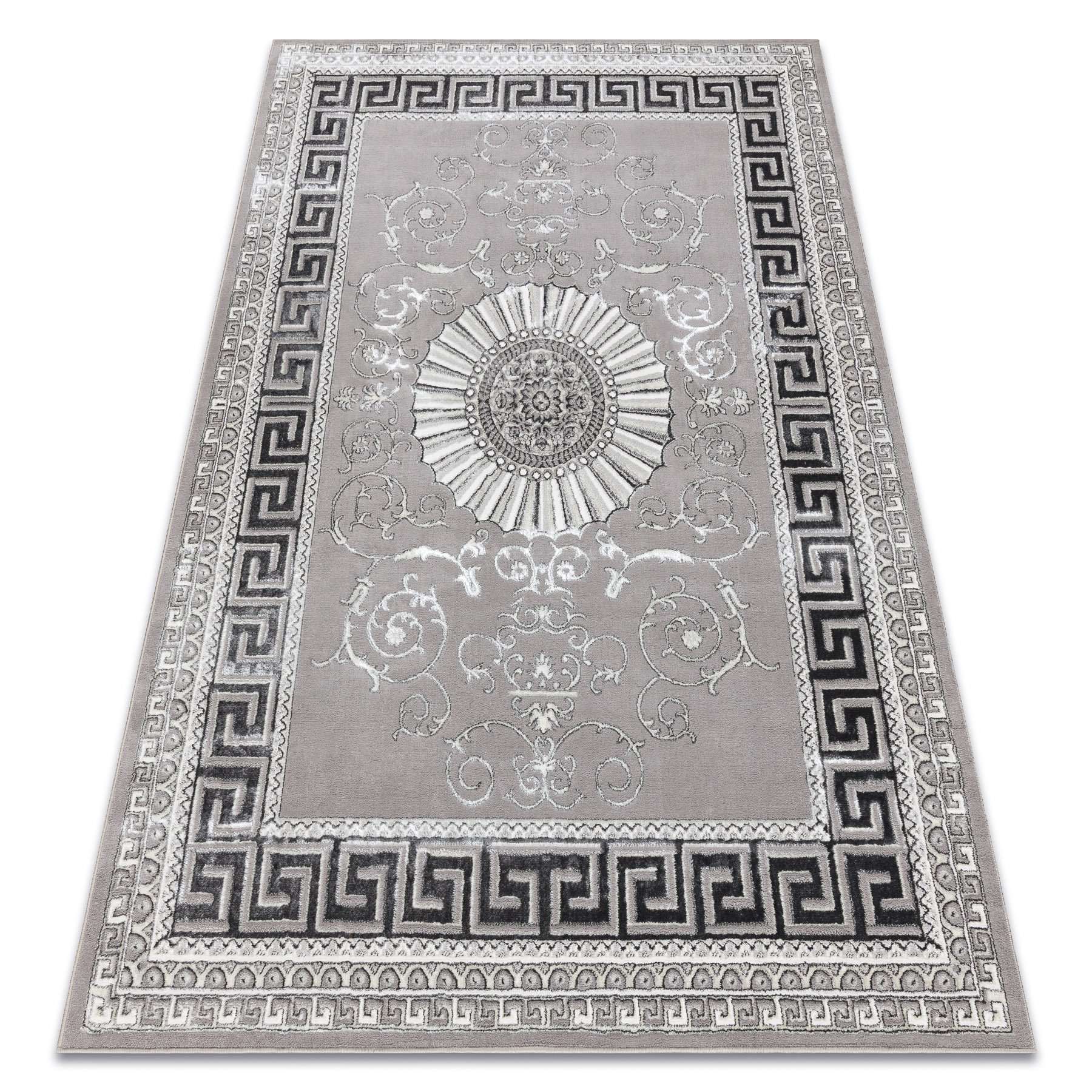 Dywan BLISS Z160AZ246 ciemno / - Ramka, grecki ekskluzywny, strukturalny szary 160x220 cm