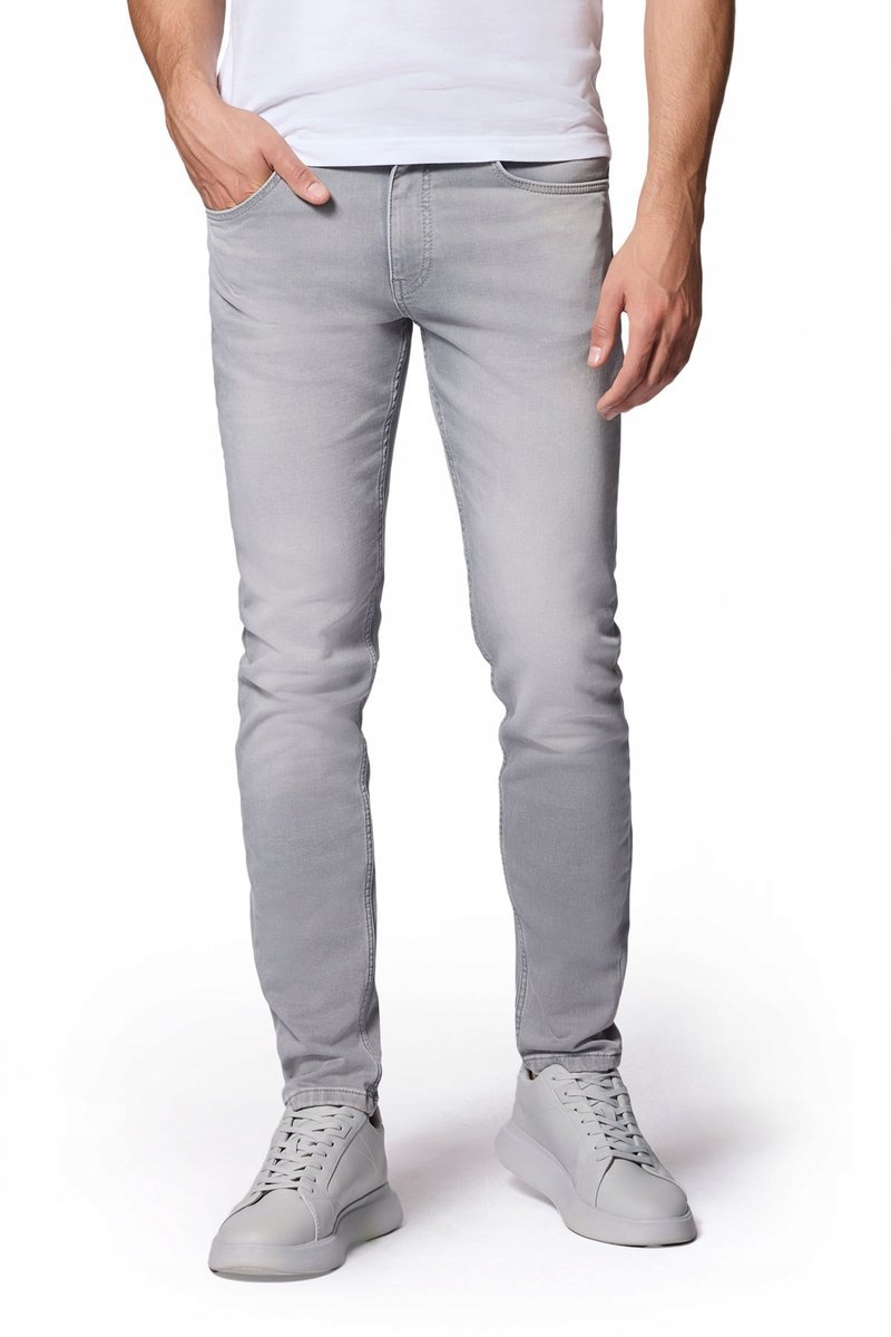 Jeansy Męskie Szare Slim Fit Próchnik PM7 W40/L32