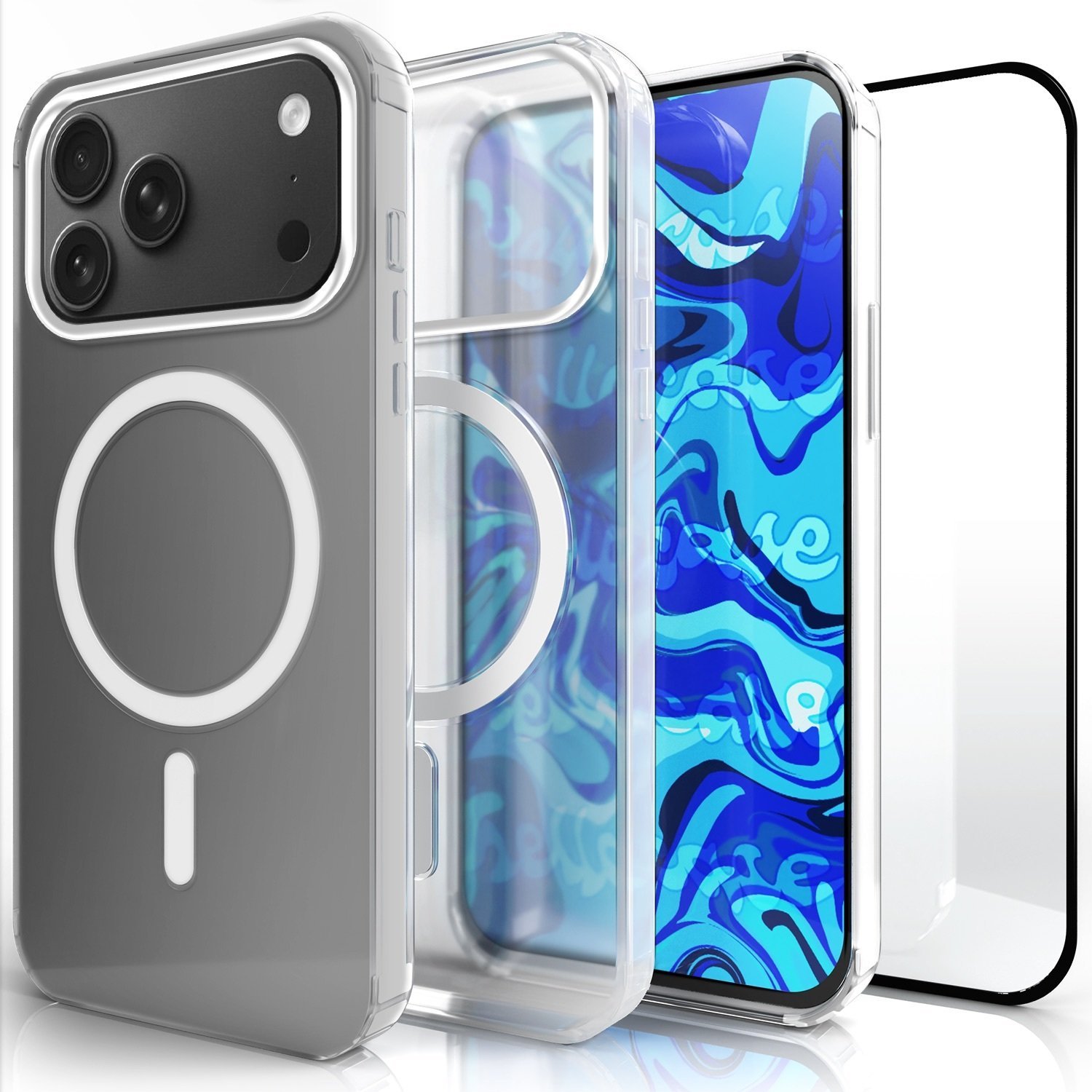Hello Case Etui Pancerne Do Apple iPhone 17 Pro Do Magsafe, Przezroczyste Szkło