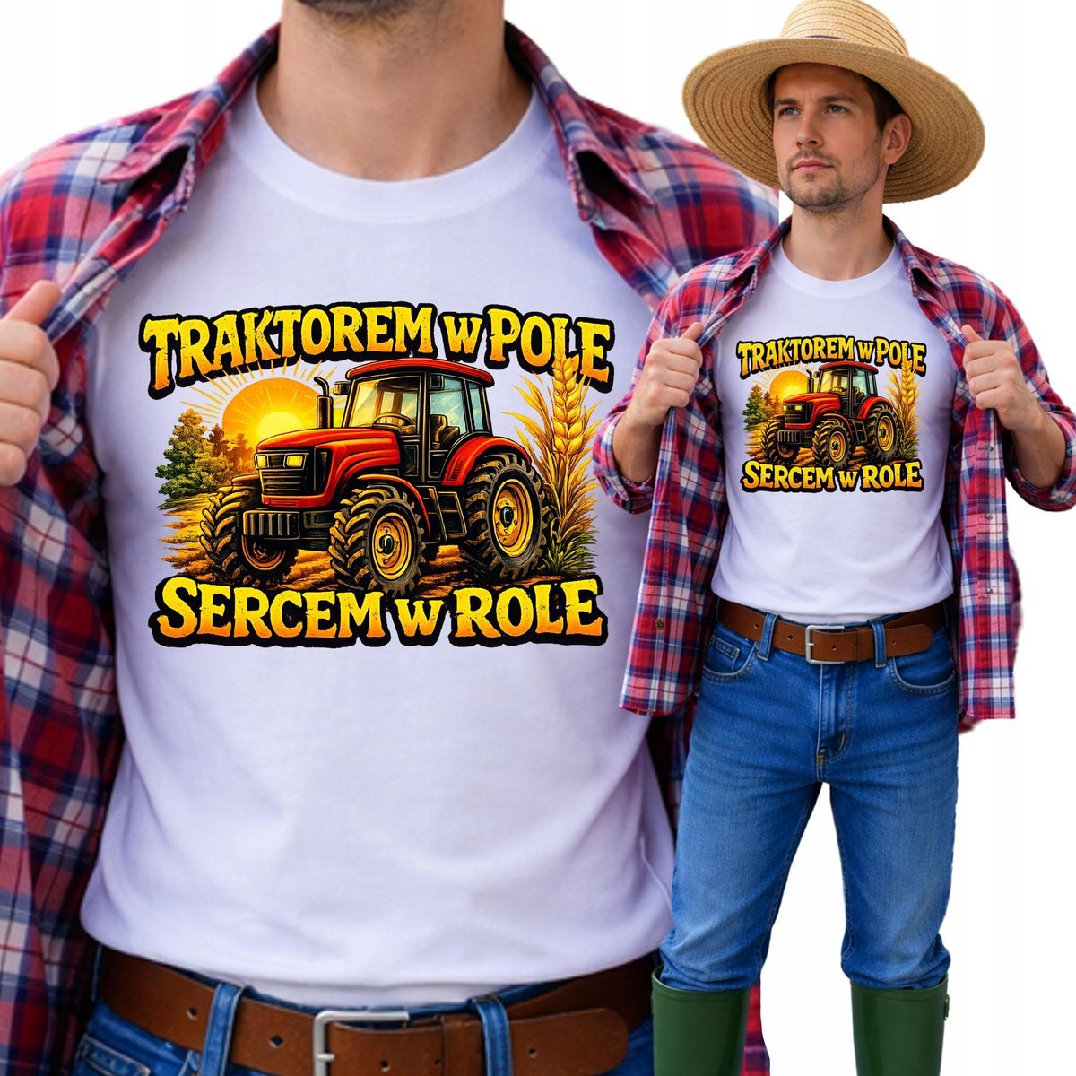 Koszulka Męska Prezent Dla Rolnika T-Shirt Traktor Ciągnik XL F36