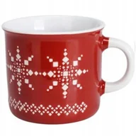Kubki - Czerwony Kubek Świąteczny Ceramiczny Kubeczek Prezent 170 Ml Sweterek - miniaturka - grafika 1