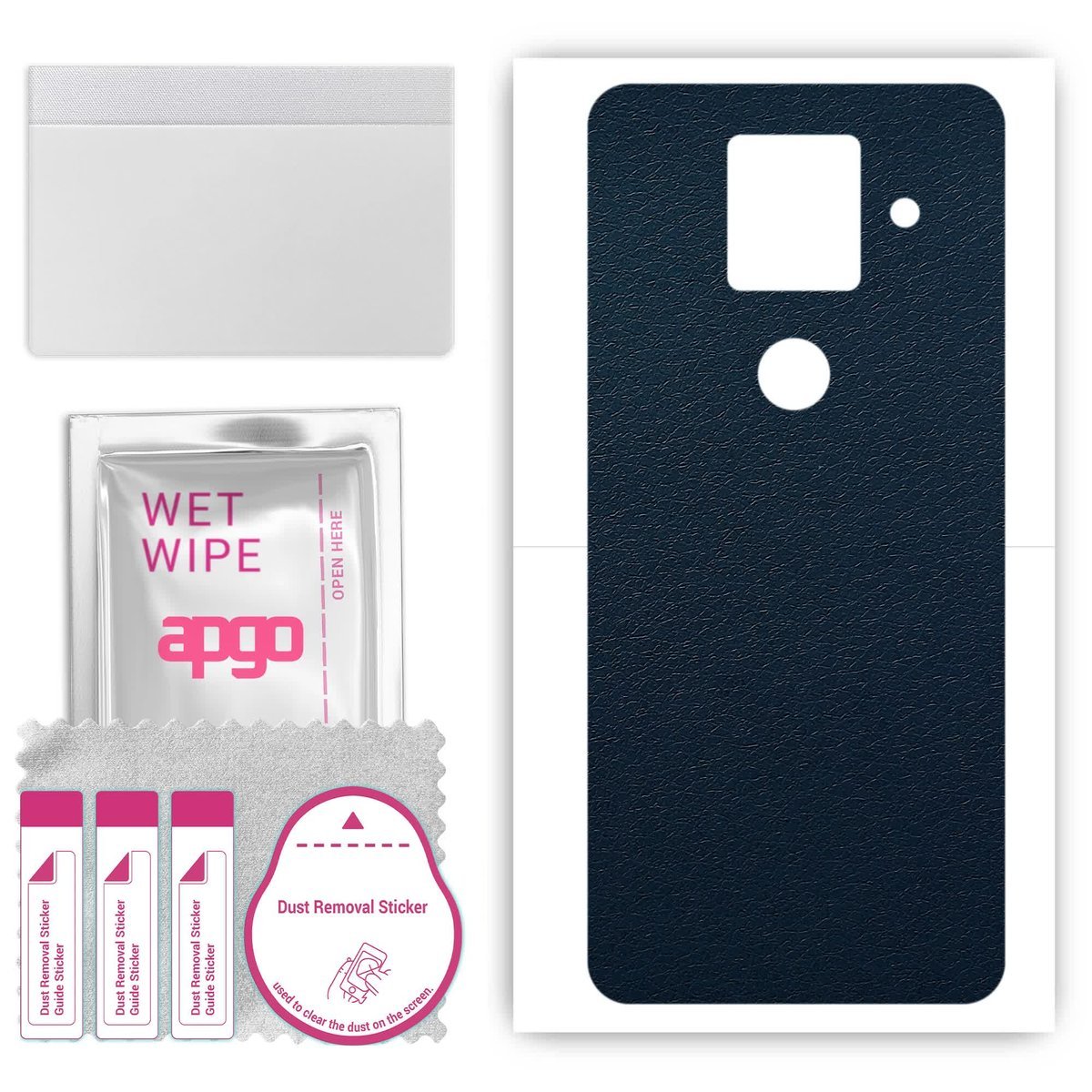 Folia naklejka skórka strukturalna na TYŁ do Sharp Aquos Sense4 Plus - Skóra Granatowa - apgo SKINS