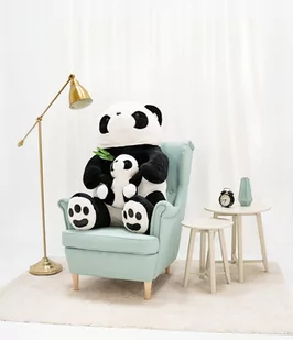 Miś Gustaw, Panda z dzieckiem, czarno-biały, 100 cm - Maskotki i pluszaki - miniaturka - grafika 1