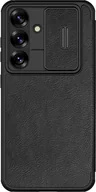 Etui i futerały do telefonów - Nillkin Etui z klapką i ochroną aparatu Qin Pro do Galaxy S25 Plus, czarne - miniaturka - grafika 1
