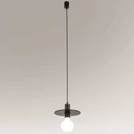 Lampy sufitowe - Shilo Industrialna LAMPA wisząca IKEDA 7982 loftowa OPRAWA metalowy ZWIS dysk czarny 7982 - miniaturka - grafika 1