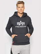 Bluzy męskie - Alpha Industries Bluza Basic 178312 Granatowy Regular Fit - miniaturka - grafika 1