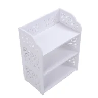 Szafki na buty - 3-poziomowy biały, wydrążony stojak na buty z półką do przechowywania 60 cm - miniaturka - grafika 1