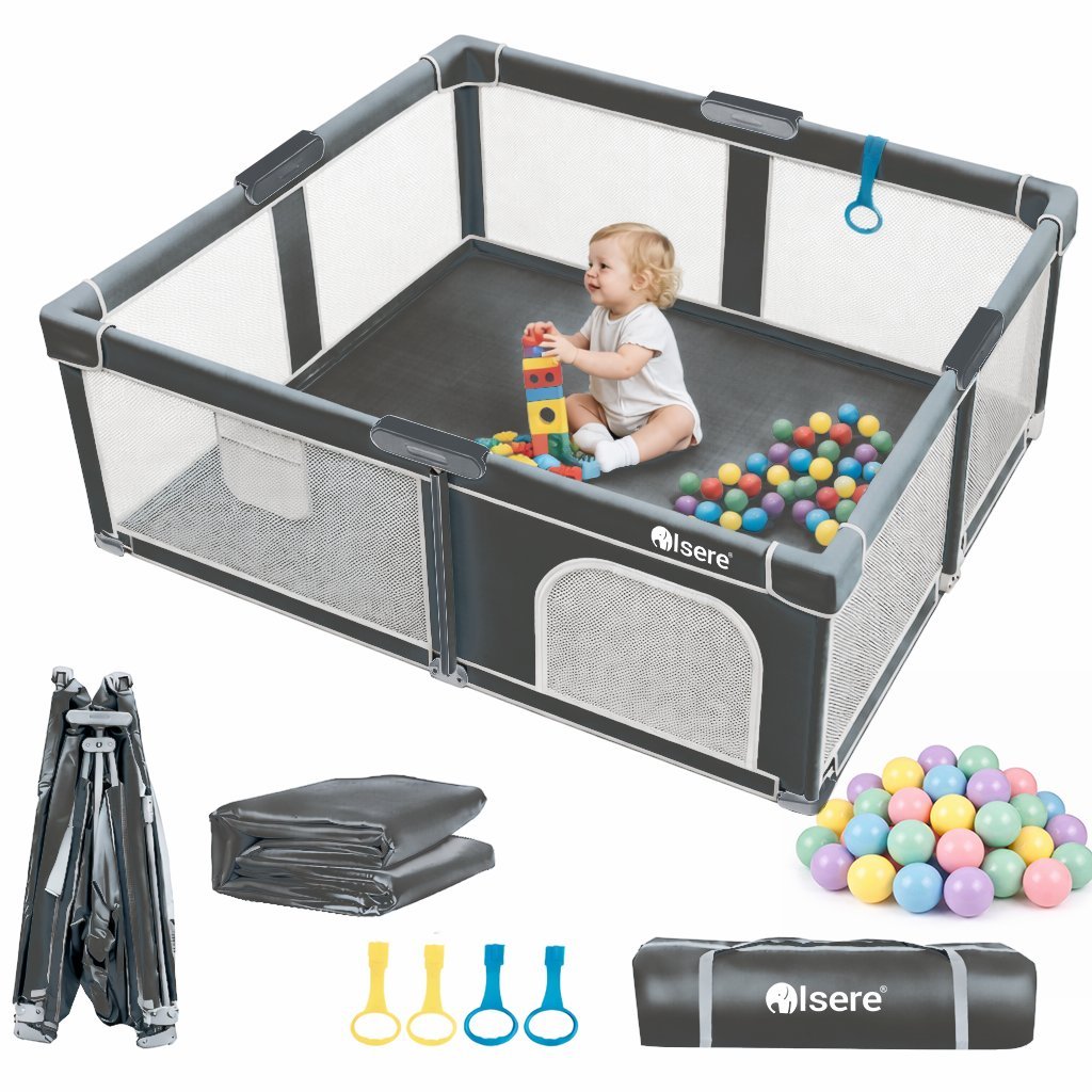 KOJEC DLA DZIECI SKŁADANY PREMIUM 150x180 MATA KULKI KOSZ SZYBKIE SKŁADANIE