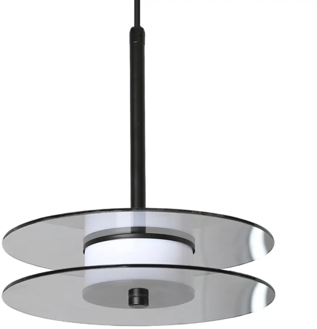 Szklana wisząca lampa Casy LP-3176/1P L SM LED 8W CCT przydymiona czarny