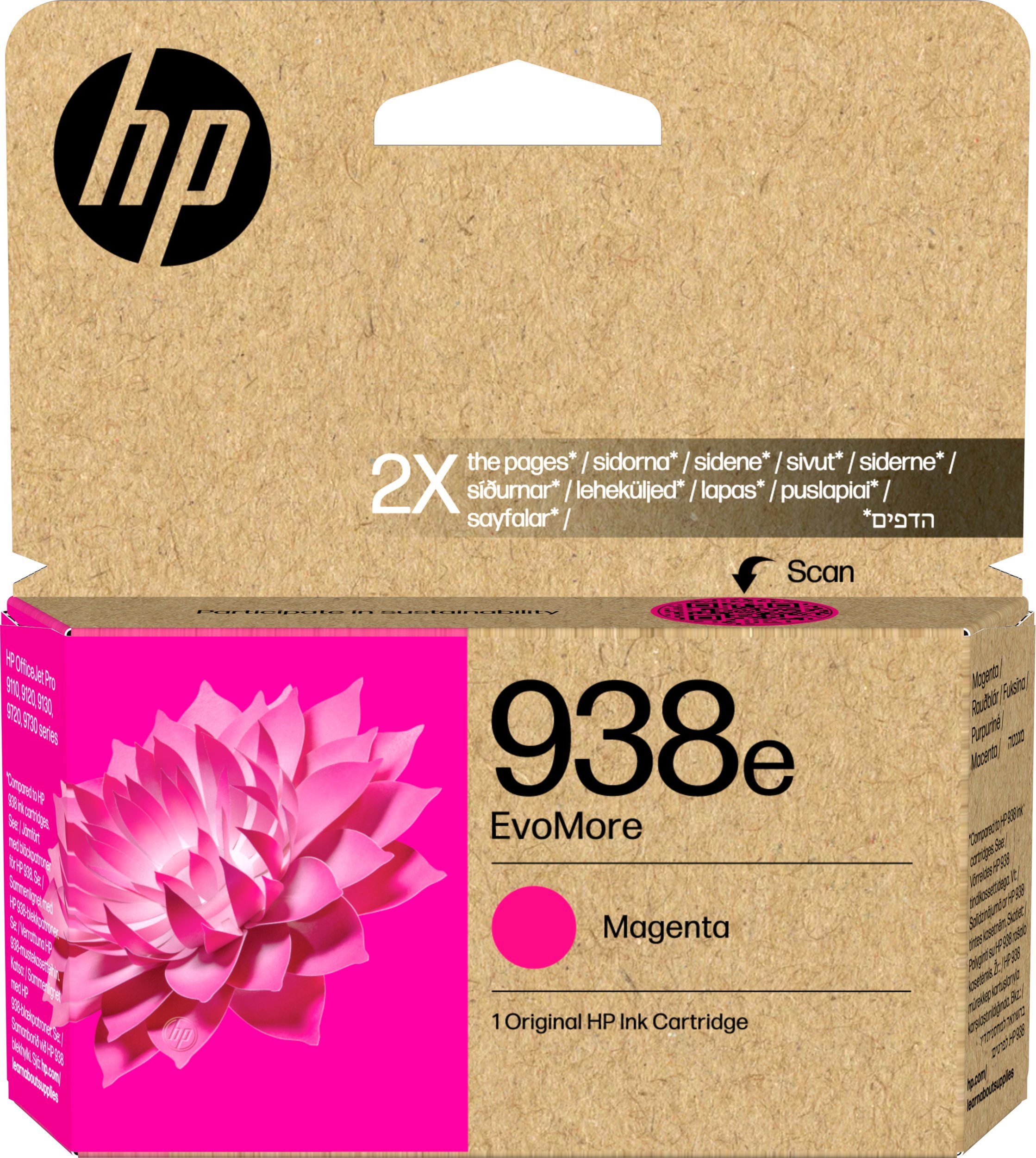 Tusz HP 938e EvoMore - 20 ml - Magenta - original - Officejet - do Officejet Pro 9110b, 9120, 9120b, 9120e, 9130b, 9130e, 9720E, 9730e 4S6Y0PE#LS1