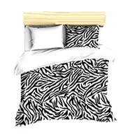 Pościel - pościel z polaru 220x240 + 2 poszewki P 305-1 DUO zebra czarna / biały - miniaturka - grafika 1