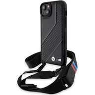 Etui i futerały do telefonów - BMW BMHCP15S23PSCCK iPhone 15 / 14 / 13 czarny/black hardcase M Edition Carbon Stripe & Strap - miniaturka - grafika 1