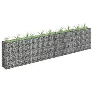 vidaXL Donica gabionowa z galwanizowanej stali, 360x30x90 cm - Donice - miniaturka - grafika 1