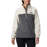 Bluzy damskie - Damska bluza polarowa Columbia Benton Springs 1/2 Snap Pullover Fleece II city grey heather/chalk - M - miniaturka - grafika 1
