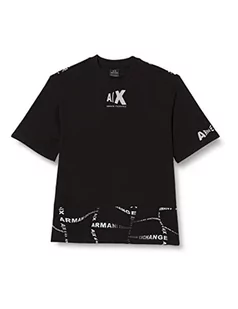 Armani Exchange Męska bluza z bawełny organicznej, krótkie rękawy, czarna, ekstra mała, czarny, XS - Bluzy męskie - miniaturka - grafika 1