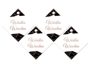 Zawieszki z wstążeczką na wódkę weselną - 12 szt. - Wesele i ślub - miniaturka - grafika 1