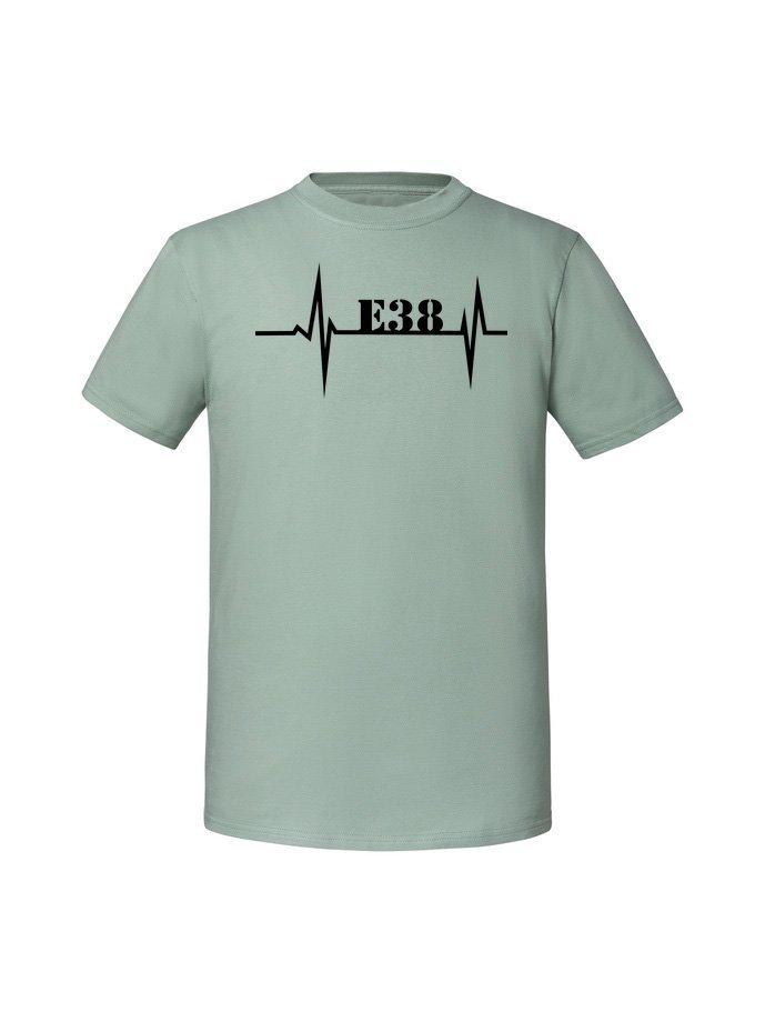 Męska koszulka z nadrukiem - Linia życia E38 Miętowy XL