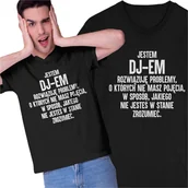 Koszulki męskie - Czarna Koszulka dla Dj'a Rozwiązuję Problemy Prezent Urodzinowy - miniaturka - grafika 1