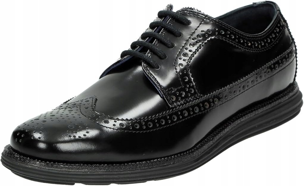 CHUNG SHI PÓŁBUTY MĘSKIE SKÓRZANE CZARNE AŻUROWE ELEGANCKIE 44 16KA