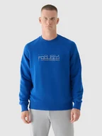 Bluzy męskie - Bluza dresowa nierozpinana bez kaptura męska 4F 4FWAW24TSWSM1255-33S Niebieski - miniaturka - grafika 1