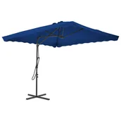 Parasole ogrodowe - vidaXL Parasol ogrodowy na stalowym słupku, niebieski, 250x250x230 cm vidaXL - miniaturka - grafika 1