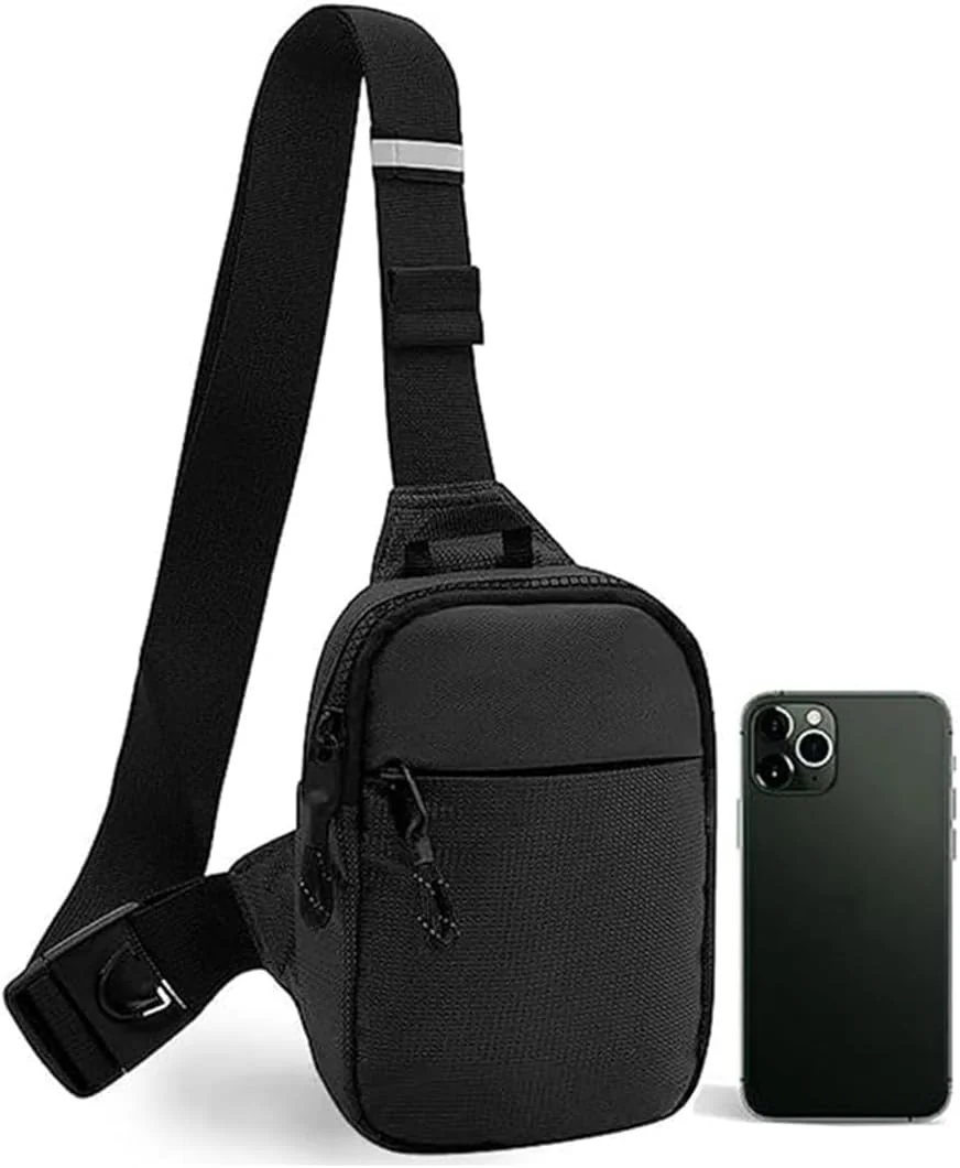 Torba na klatkę piersiową męska wodoodporna sling crossbody czarna