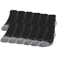 Skarpetki damskie - GILDAN Męskie skarpety strategiczne poduszka bez pokazu z tyłu (opakowanie 12 szt.), Black/Grey/Merlot (Pack of 12), XS - miniaturka - grafika 1