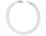 Bransolety męskie - Bransoletka Srebrna Męska Gruba Pancerka Szeroka Pełna 22 cm 925 - miniaturka - grafika 1