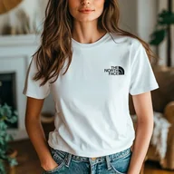 Koszulki i topy damskie - Koszulka damska biała THE NORTH FACE, SUBTELNE LOGO, white tshirt, M - miniaturka - grafika 1