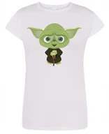 Koszulki i topy damskie - T-Shirt damski nadruk fun art zielony YODA r.M - miniaturka - grafika 1