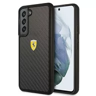 Etui i futerały do telefonów - Ferrari FEHCS22SFCAK S22 S901 czarny/black hardcase On Track Real Carbon FER000516-0 - miniaturka - grafika 1