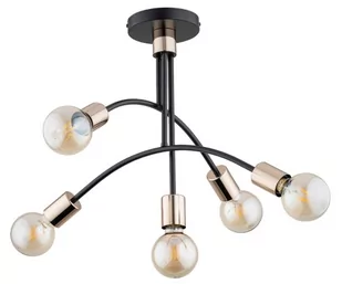 Alfa Lusco 63139 lampa wisząca zwis 5x60W E27 czarna/złota - Lampy sufitowe - miniaturka - grafika 1