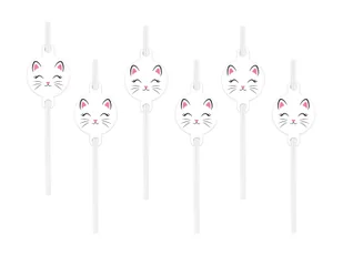 Słomki urodzinowe Kotek - 6 szt. - Słomki do napojów - miniaturka - grafika 1