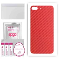 Szkła hartowane na telefon - Folia naklejka skórka strukturalna na TYŁ do Apple iPhone 8 Plus - Carbon Czerwony - apgo SKINS - miniaturka - grafika 1