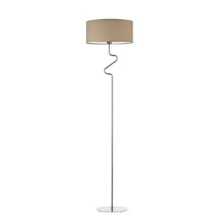 Srebrna lampa stojąca z beżowym kloszem MORONI - Lampy stojące - miniaturka - grafika 1