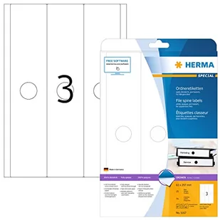Herma Hngeordneretik. A4 wei 63x297 mm Papier opak 75 St. - 5167 - Papier do drukarek - miniaturka - grafika 1