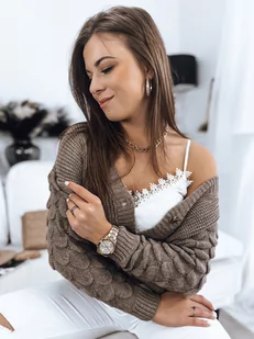Sweter damski SINSA mokka Dstreet MY1630 - Swetry damskie - miniaturka - grafika 1