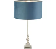 Lampy stojące - Searchlight EU81214TE - Lampa stołowa WHITBY 1xE27/10W/230V niebieska/chrom - miniaturka - grafika 1