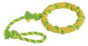 Zabawki dla psów - Kerbl pierścień na liny, zielony żółty sortowane, 47 cm guma lita, bawełna - miniaturka - grafika 1