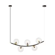 Lampy sufitowe - Ritz lampa wisząca 5xE14 czarna/transparentna 1296/5 - miniaturka - grafika 1