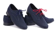 Moda i Uroda OUTLET - Buty komunijne chłopięce dla chłopca granatowe nubuk Miko OM13 rozmiar 37 - miniaturka - grafika 1