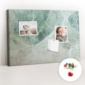 Tablice i flipcharty - Szkolna Tablica korkowa 60x40 cm, Kolorowe Pinezki, wzór Powierzchnia marmur - miniaturka - grafika 1