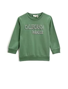 Koton Chłopięca bluza z nadrukiem California z długim rękawem Crew Neck Sweater, Sage (983), 9-10 lat - Bluzy dla chłopców - miniaturka - grafika 1