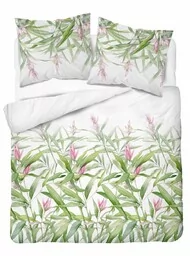 Detexpol Pościel satynowa 160x200 biała zielona liście 4922 A Home Satin 81 - Pościel Detexpol Pościel satynowa 160x200 biała zielona liście 4922 A Home Satin 81 - Pościel - miniaturka - grafika 1