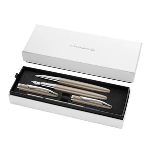 Pelikan Zestaw Jazz Noble Elegance Taupe: pióro wieczne + pióro kulkowe - Pióra kulkowe - miniaturka - grafika 1