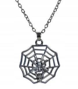 NASZYJNIK WISIOREK PRZYWIESZKA PAJĘCZYNA - PAJĄK, SPIDER - KOŚCIOTRUP - Wisiorki - miniaturka - grafika 1