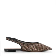 Półbuty męskie - Plecione baleriny z odkrytą piętą czarno - brązowe - miniaturka - grafika 1